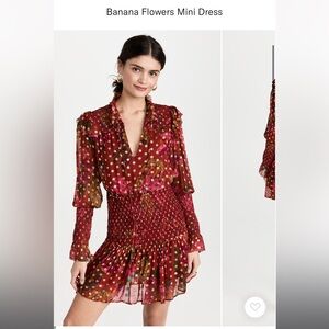 Farm Rio Banana Flowers Mini Dress NWT